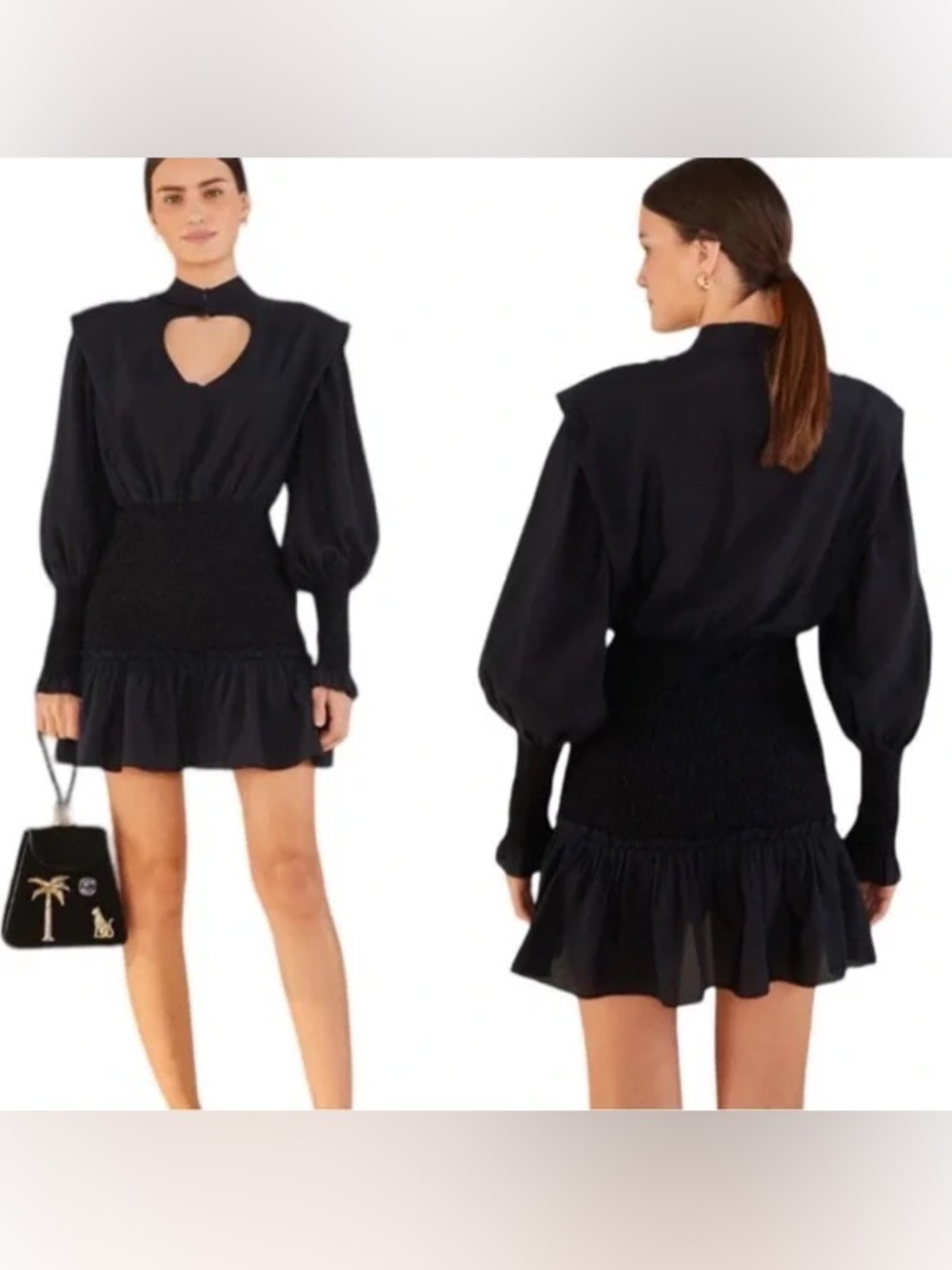 FARM RIO HEART NECKLINE MINI DRESS